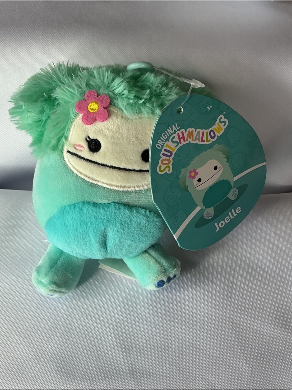 Squishmallows Joelle Clip Keychain Green Bigfoot Plush NWT